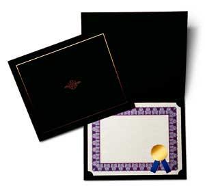 Ebony Certificate Jacket (A4) Silver Foil Embossed