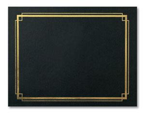 Ebony "Border" Gold Embossed A4 Certificate Jackets