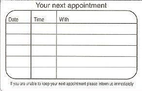 Appointment Business Cards