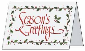 Holly Border Christmas Card (Red Foil)