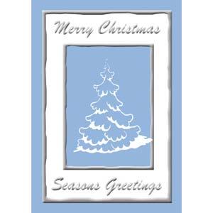 Blue Tree Christmas Card
