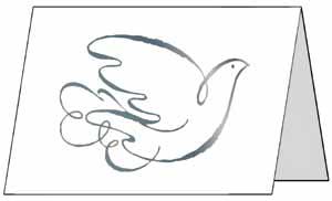 Dove Embossed A5 White/Silver Christmas Card
