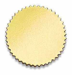 certificate seal plain gold