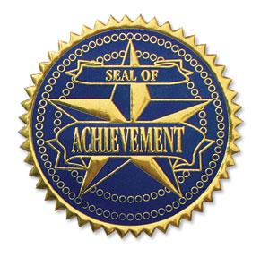 Achievement Certificate Seals - Blue/Gold