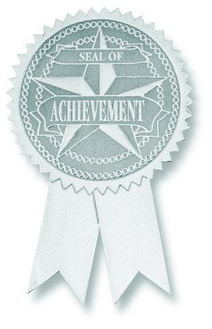 Achievement Certificate Seals With Tails - Silver