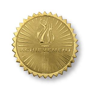 Achievement Torch Certificate Seals - Gold