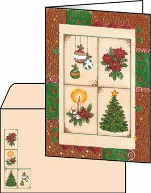 Christmas Window Christmas Card Set (Gold Metallic Ink)