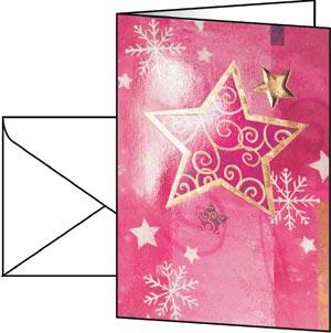Golden Star Christmas Card (Glossy Gold Embossed)