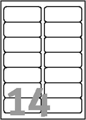 White Laser Labels 14 Per Page