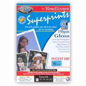 Superprints 150Gsm Single Sided Gloss (10 Sheets)
