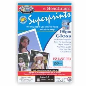 Superprints 150Gsm Single Sided Gloss (100 Sheets)
