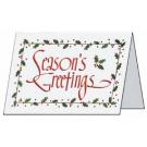 Holly Border Christmas Card (Red Foil)