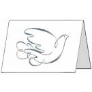 Dove Embossed A5 White/Silver Christmas Card