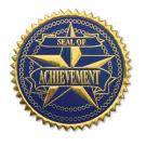 Achievement Certificate Seals - Blue/Gold