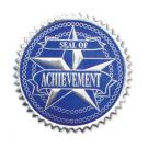 Achievement Certificate Seals - Blue/Silver