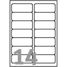 White Laser Labels 14 Per Page