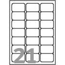 White Laser Labels 21 Per Page